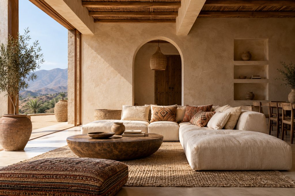 Modern interior inspired by Amazigh architectural traditions