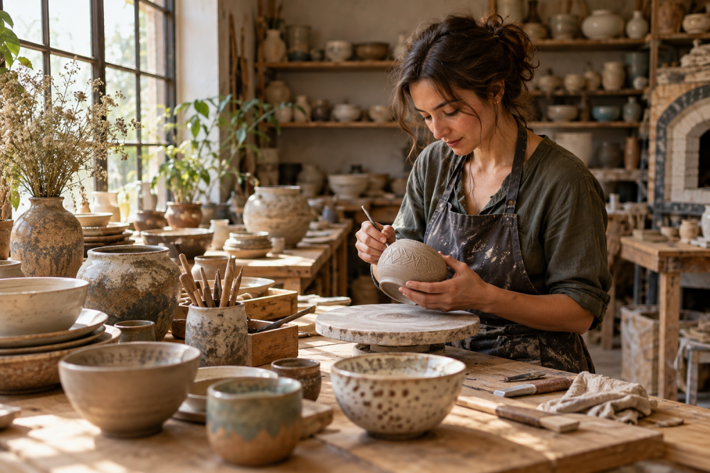 Amazigh pottery workshop showing living craft heritage