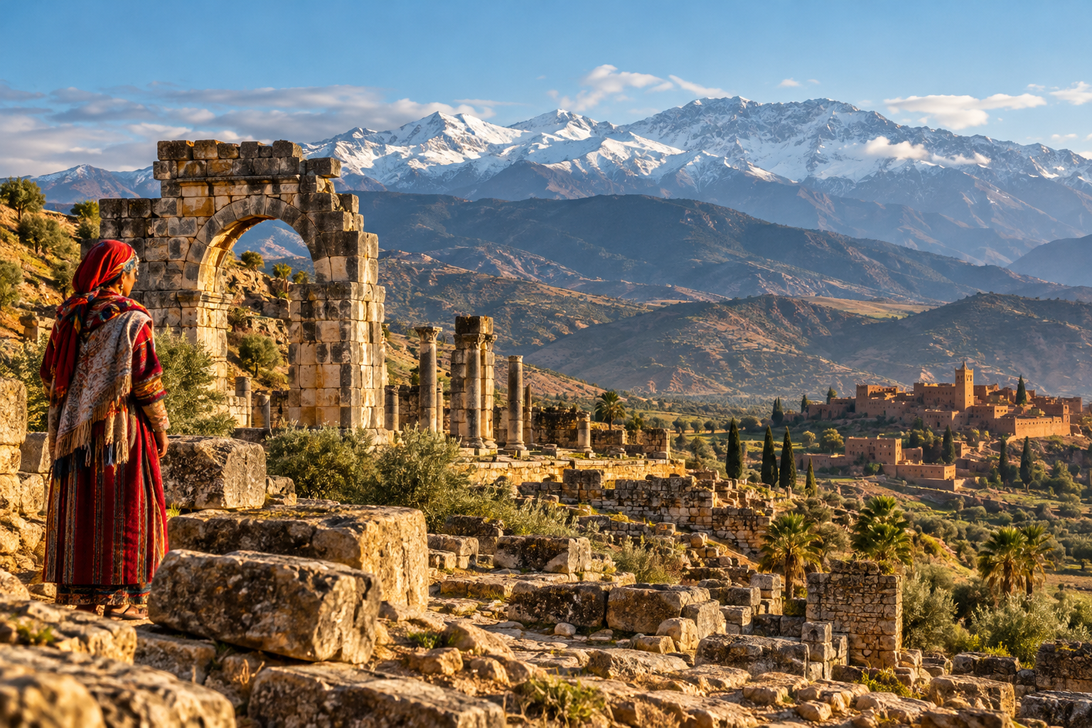 North African landscapes representing Amazigh history