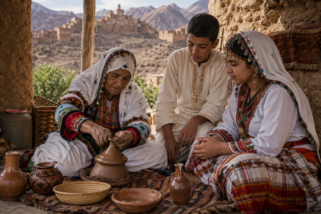 Amazigh generations sharing cultural knowledge