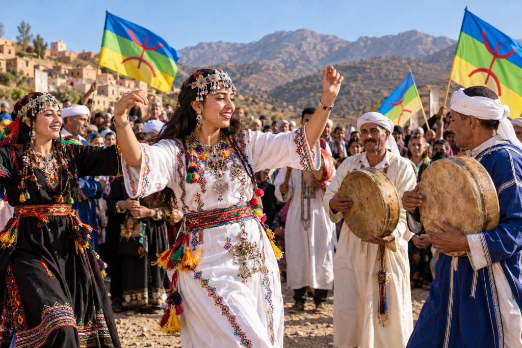 Amazigh cultural celebration with community participants