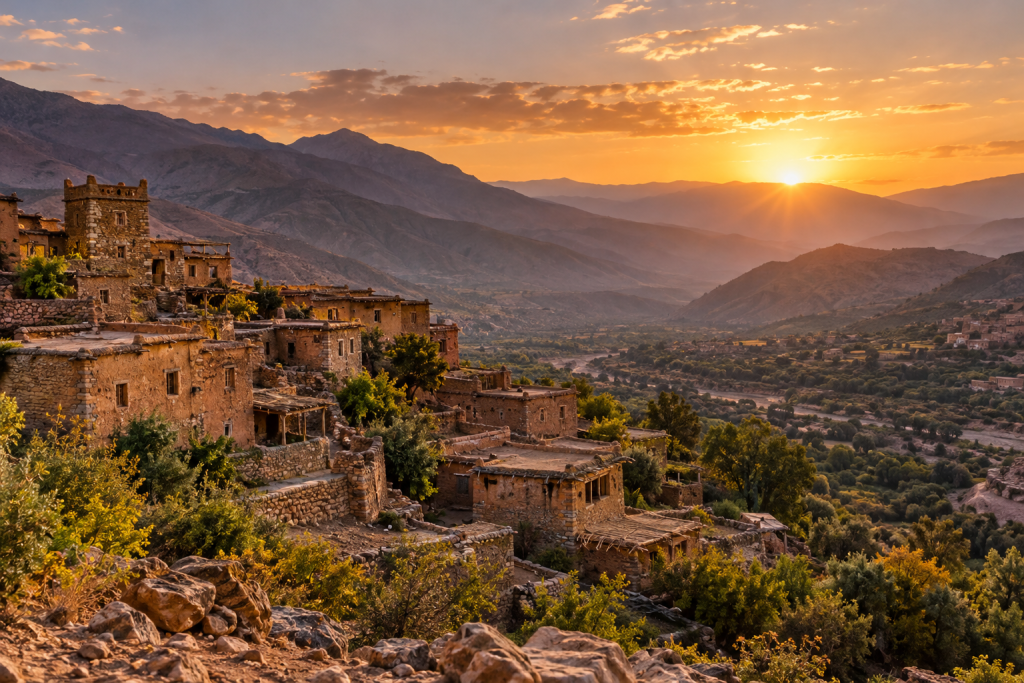 Amazigh countryside symbolizing living cultural heritage