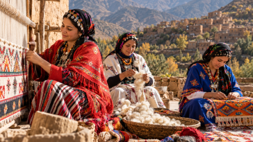 Amazigh women participating in cultural heritage activities