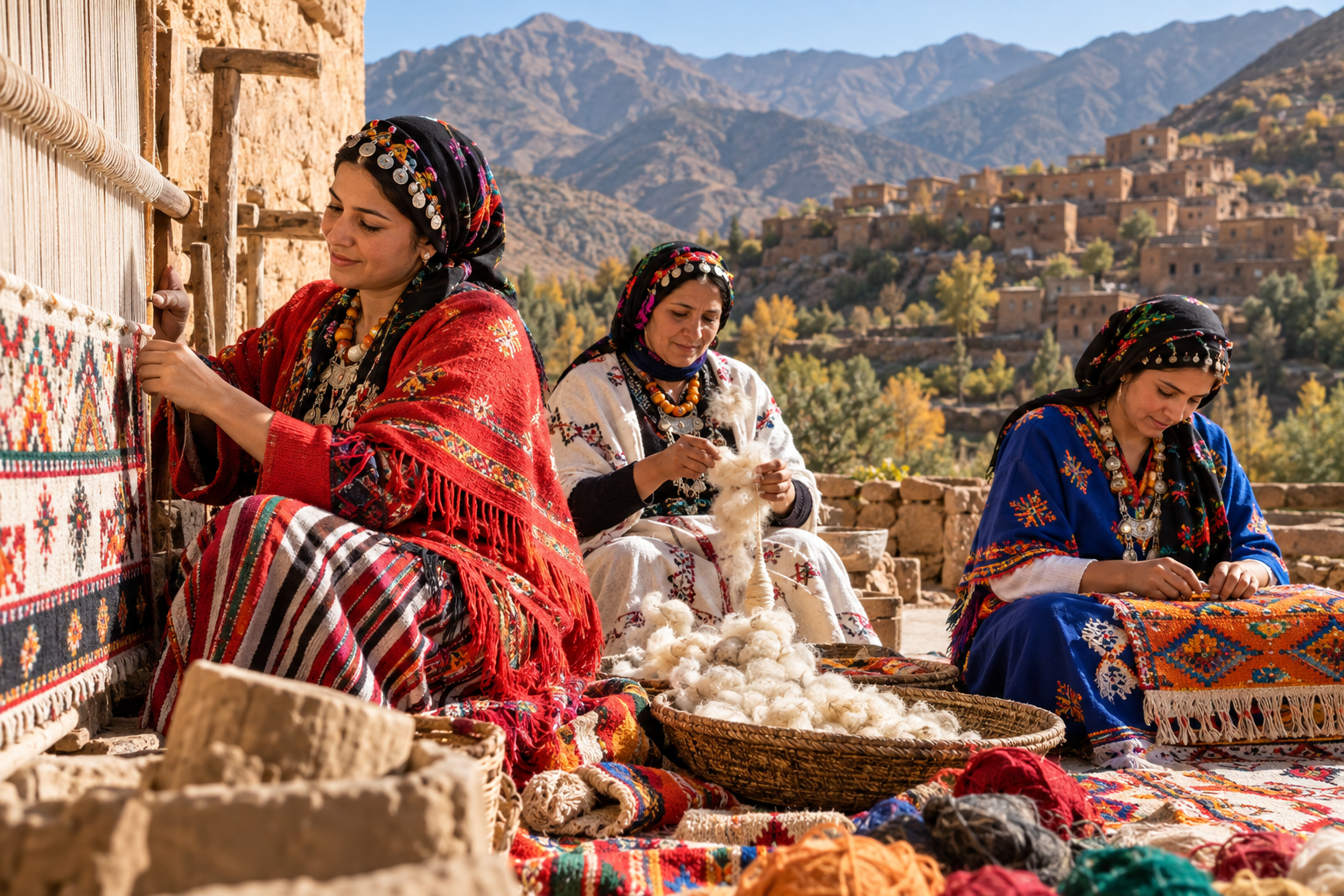 Amazigh women participating in cultural heritage activities