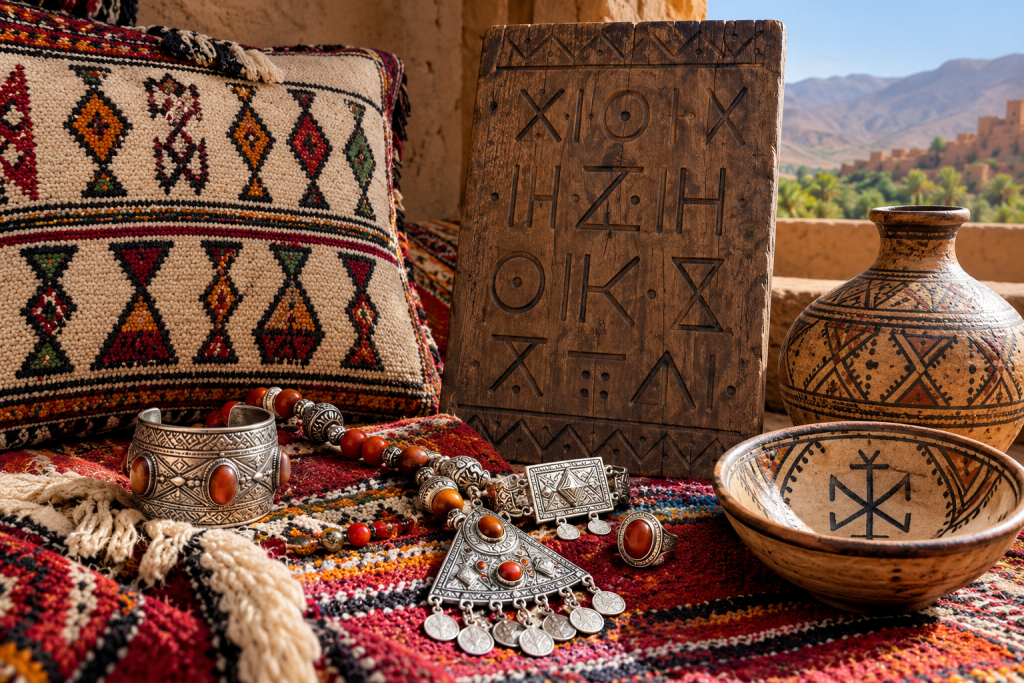 Amazigh art and Tifinagh writing examples