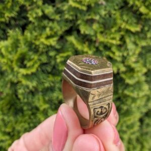Rif Tuareg Brass Zelij Bead Stone Mosaic - Image 2