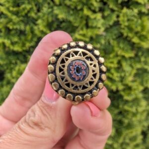 Sahara Rif Tuareg Brass Zelij Stone Mosaic Unisex 11.5 - Image 3