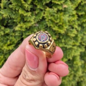 Sahara Rif Tuareg Brass Zelij Stone Mosaic Unisex 7.25 - Image 2