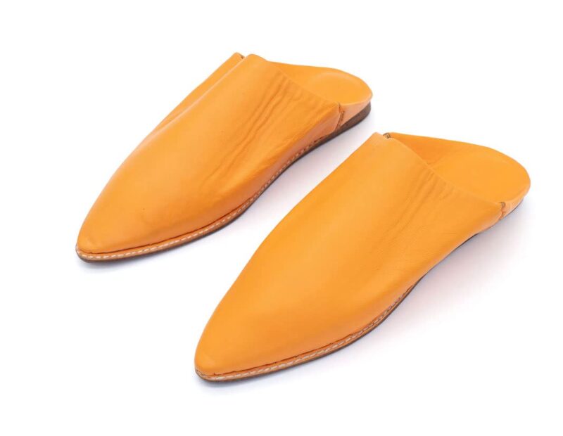 Orange Moroccan Berber Men Babouche - Image 3