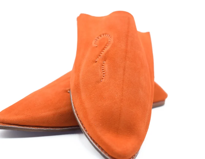 Moroccan Berber Men Babouche (Orange) - Image 4