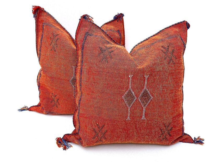 orange Pillows silk 24x24, Ring bearer pillow - Image 5