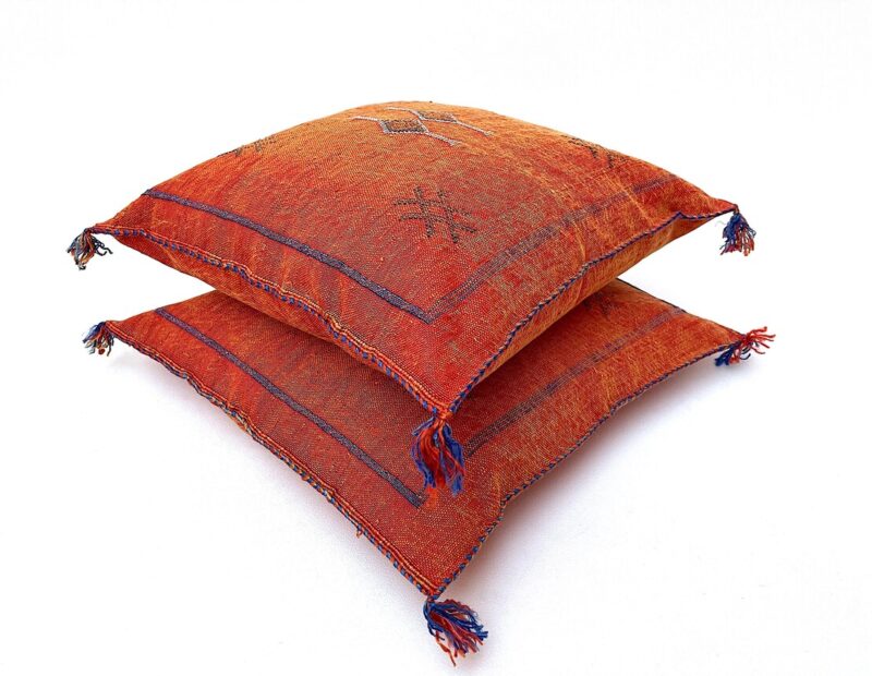 orange Pillows silk 24x24, Ring bearer pillow - Image 8