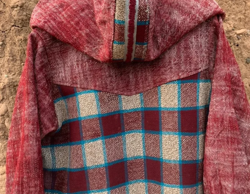 Berber handmade hooded vintage blanket coat - Image 2