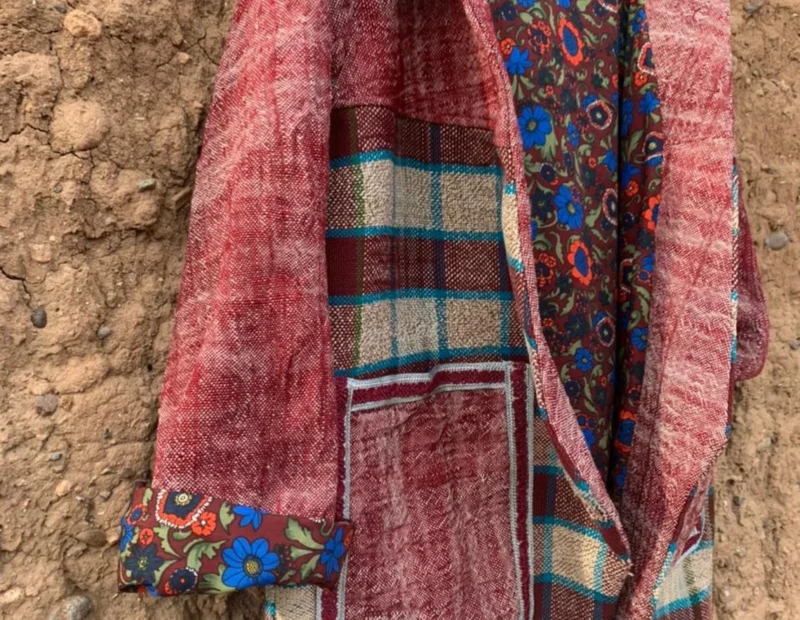 Berber handmade hooded vintage blanket coat - Image 5
