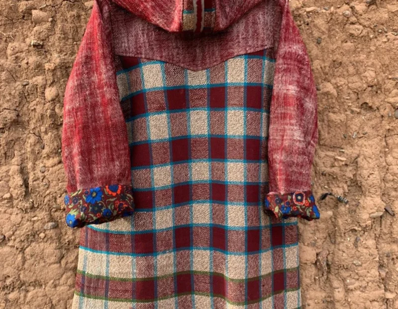 Berber handmade hooded vintage blanket coat - Image 6