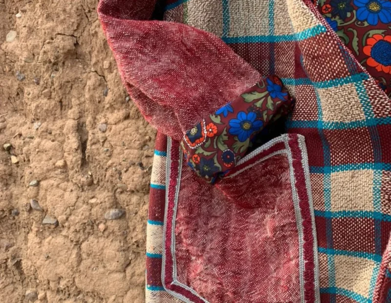 Berber handmade hooded vintage blanket coat - Image 7