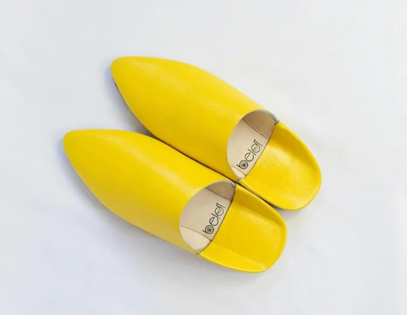 Yellow Moroccan Berber Men Babouche - Image 3