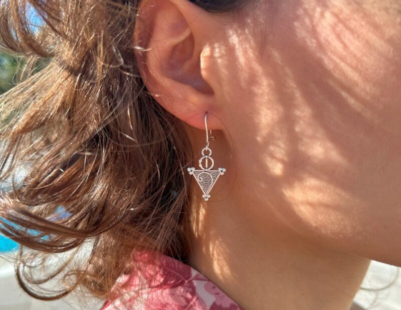 Handmade silver fibula earrings - Image 2
