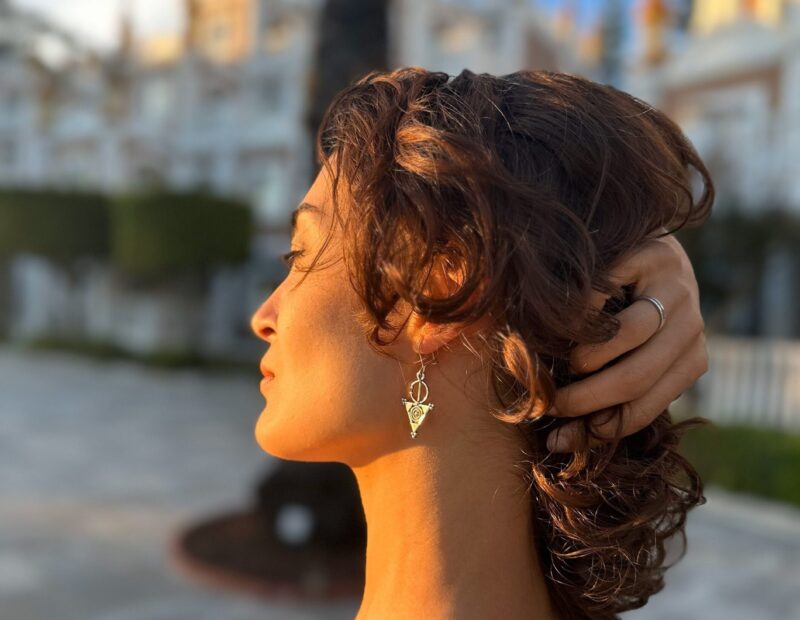 Handmade silver fibula earrings - Image 4