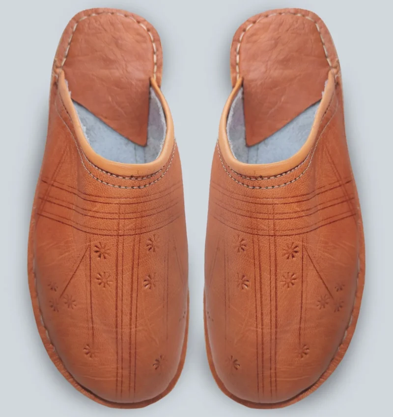 Organic Moroccan Berber Leather Slippers