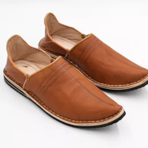 Berber Leather Handmade Slippers (Brown) - Image 5
