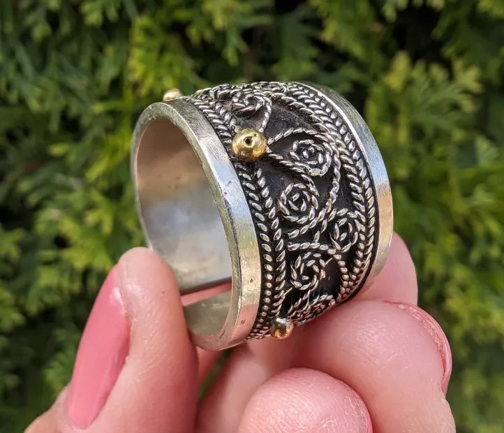 Women's Handmade Berber Silver 10.5 Ring - Image 2