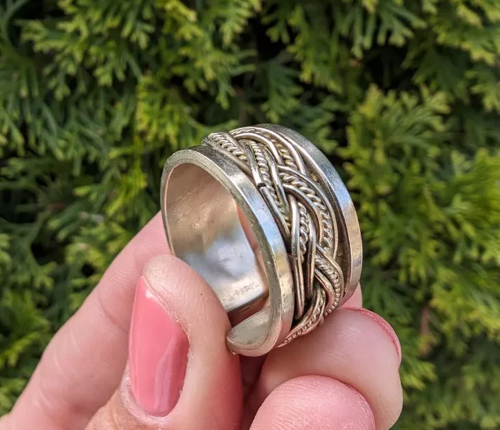 Women's Handmade Berber Silver Sz 11 Ring - Image 7