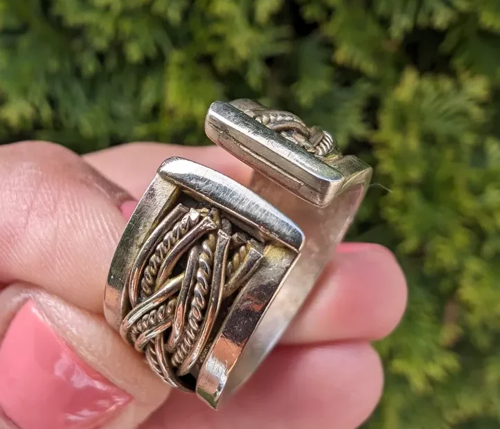 Women's Handmade Berber Silver Sz 11 Ring - Image 3