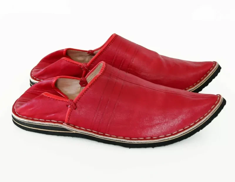 Berber Leather Handmade Slippers (Red) - Image 3