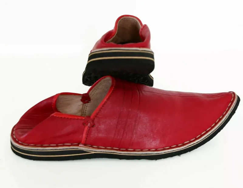 Berber Leather Handmade Slippers (Red) - Image 4