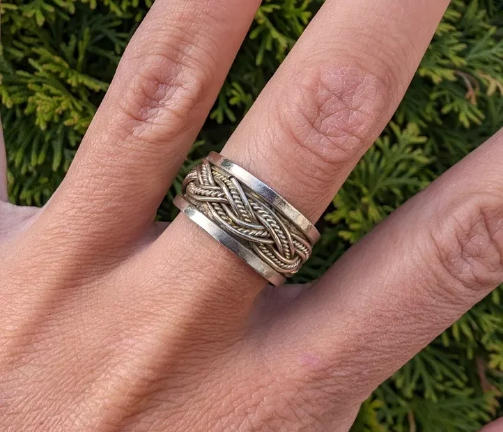 Women's Handmade Berber Silver Sz 11 Ring - Image 4
