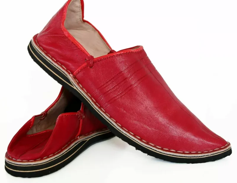 Berber Leather Handmade Slippers (Red) - Image 5