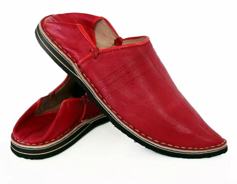 Berber Leather Handmade Slippers (Red) - Image 6