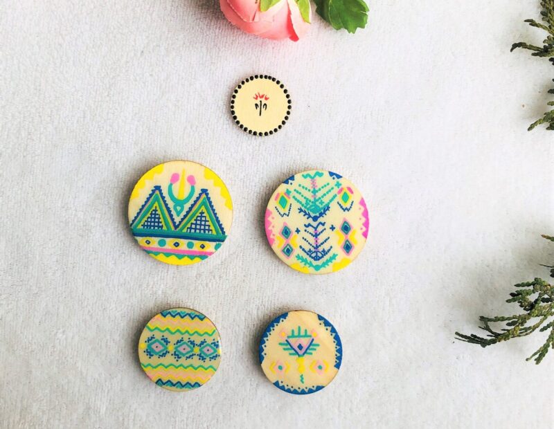 4 Wooden magnets ~ Amazigh South - Image 2