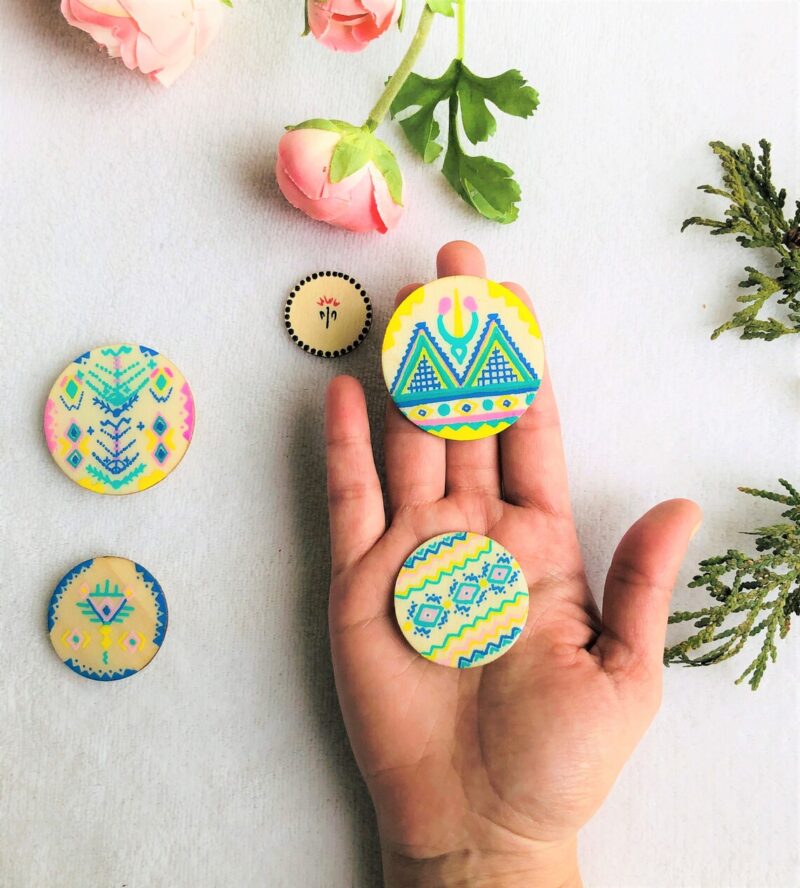4 Wooden magnets ~ Amazigh South