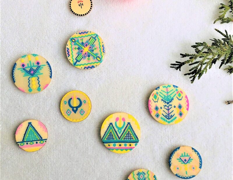 4 Wooden magnets ~ Amazigh South - Image 3