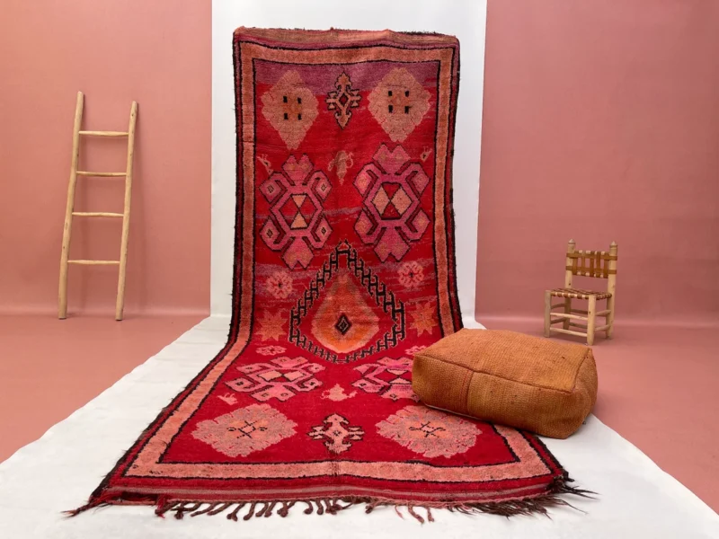 4x12ft - Moroccan Boujaad rug, Handwoven wool rug