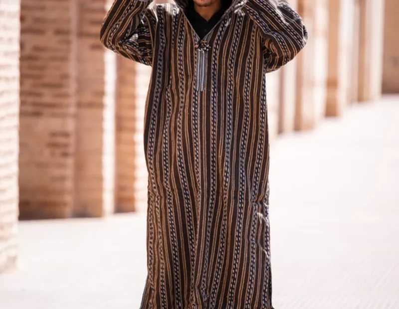 Amazigh Striped coat Cardigan, Hoodie coat - Image 2