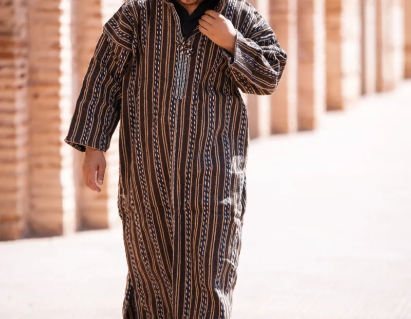 Amazigh Striped coat Cardigan, Hoodie coat - Image 3