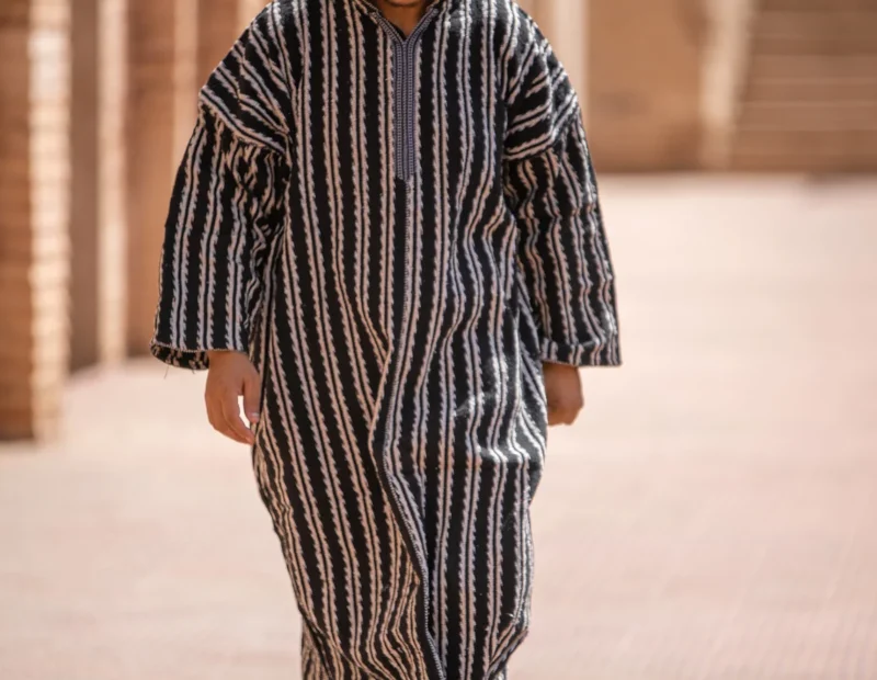 Amazigh Striped coat Cardigan, Hoodie coat - Image 7