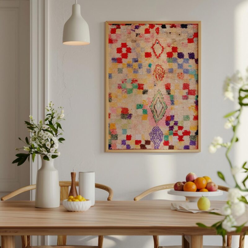 Colorful Moroccan Rug Print - Berber Wall Art
