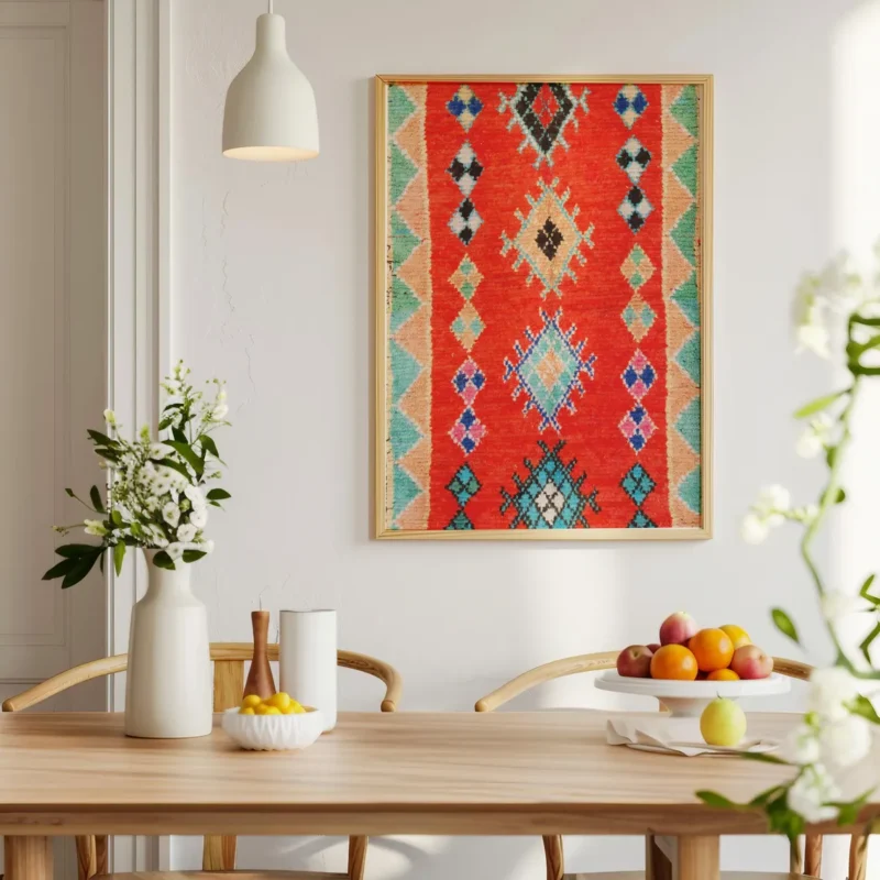 Colorful Moroccan Rug Print - Berber Wall Art