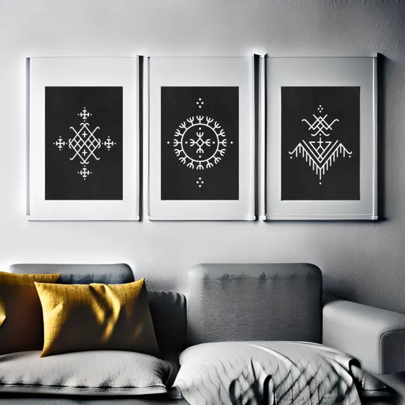 Set of 3 Berber Amazigh Tattoo Designs of Taurus