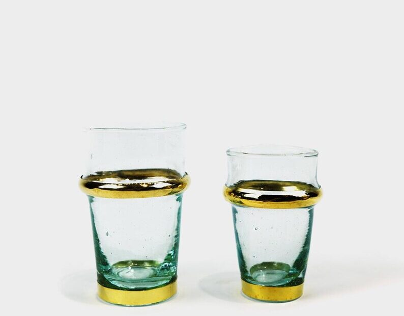 Set of 6 Beldi Chic Tea Glasses with Gold Accents - Image 4