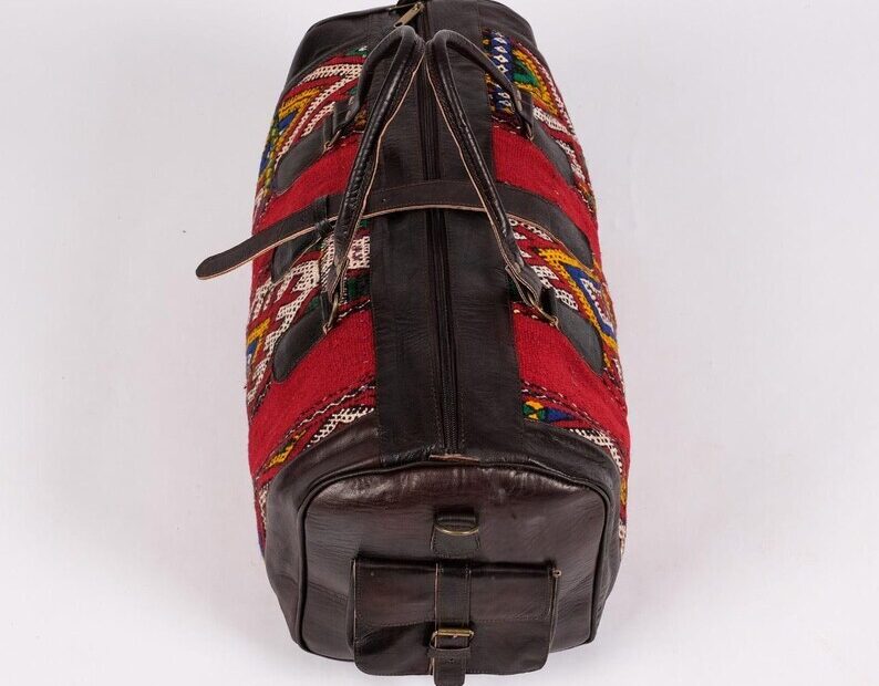 Hand-Embroidered Amazigh Leather Bag - Image 4