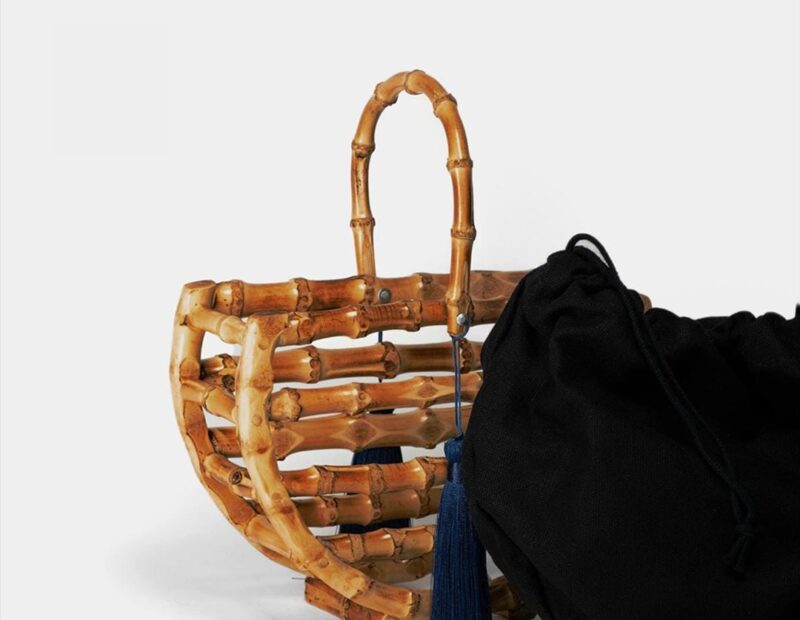 Amazigh Semicircle Bamboo Handbag - Image 4