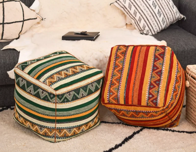 Handmade Boho Poufs, Footstool Pouffe - Image 18