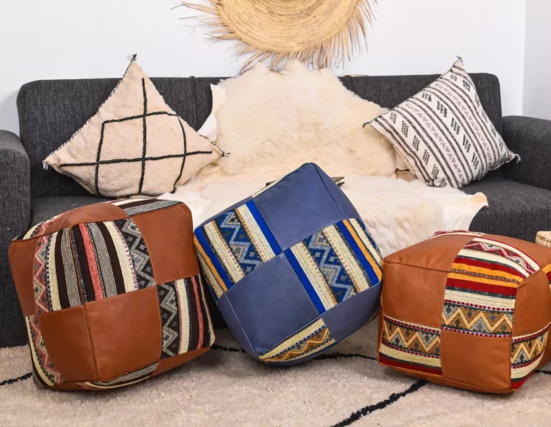 Handmade footstool, Home Boho Decor, Floor Cushion - Image 16