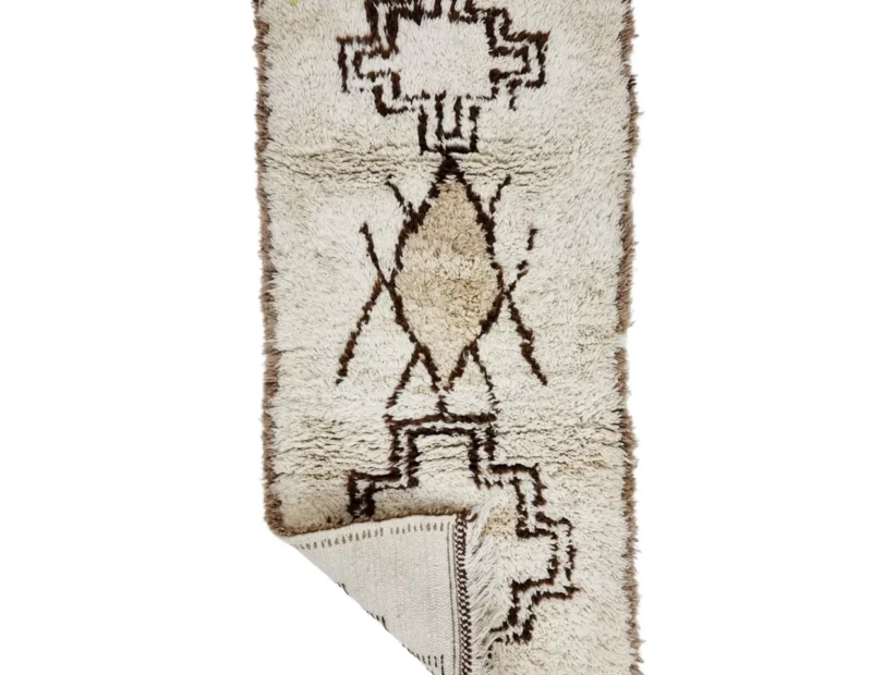 Berber Geometric Brown Wool  Rug 2'7"x5'7" - Image 10