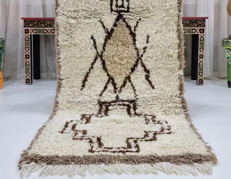 Berber Geometric Brown Wool  Rug 2'7"x5'7" - Image 2
